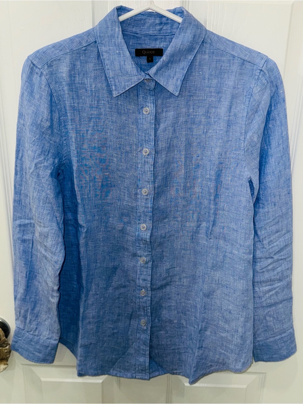Quince 100% European Linen Button-Down Shirt- light blue- NWOT - Picture 8 of 16